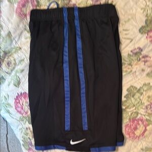 Nike Black Shorts with Blue Stripes
